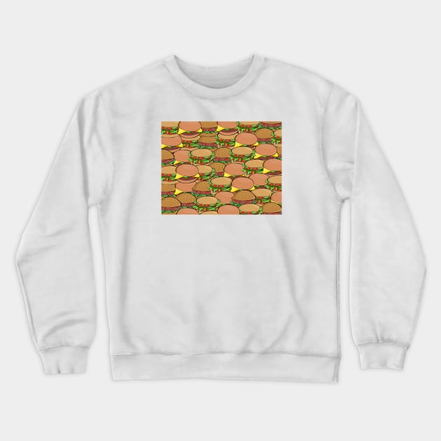 Burger Pattern Crewneck Sweatshirt by FoodPatterns